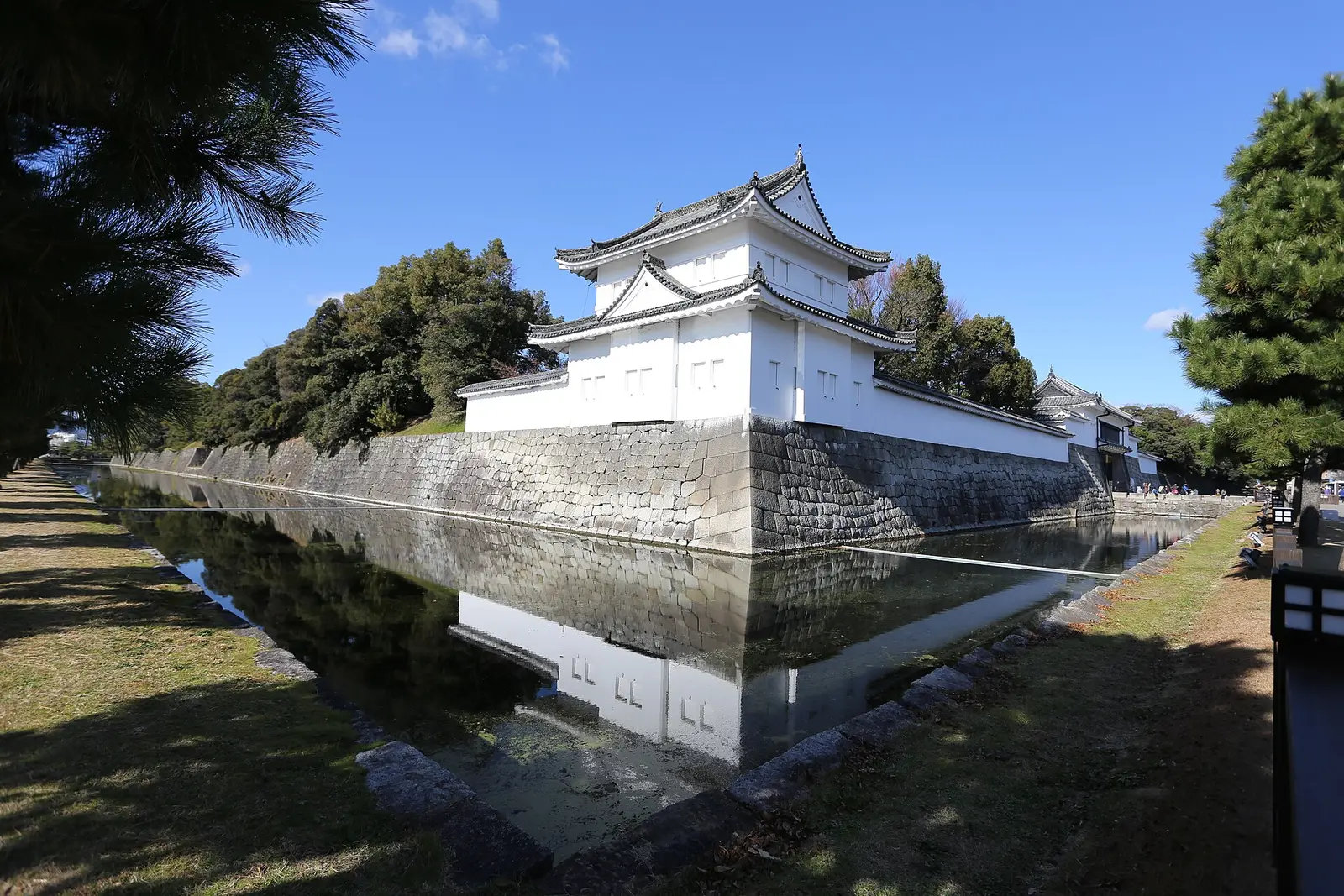 The moat and a corner watchtower of Nijo-jo Castle in Kyoto